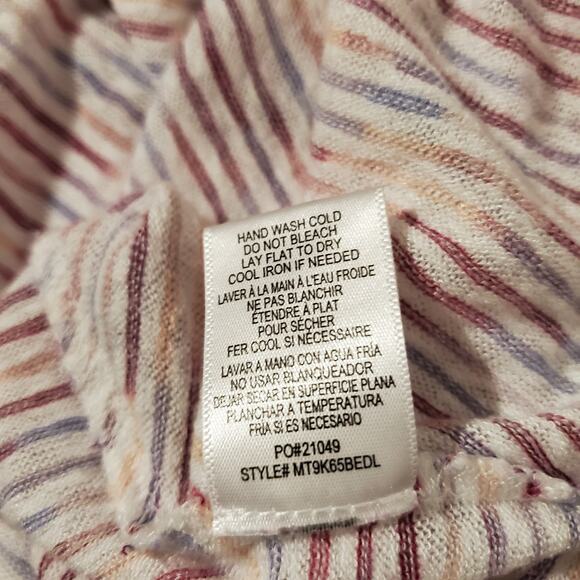 Bobeau Striped Multicolor V-Neck Twist Hem T-Shirt Womens Size S Short Sleeve - Picture 8 of 8